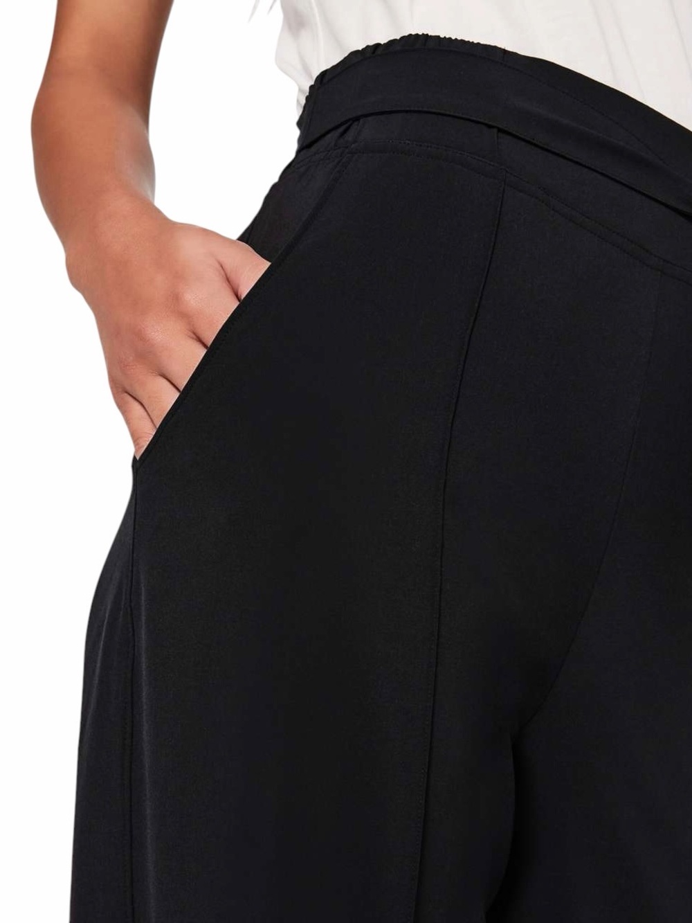 Lululemon Noir Pant Black Swift High-Rise Wide-Leg Trouser w/Tie Belt Sz 10 - Picture 14 of 16